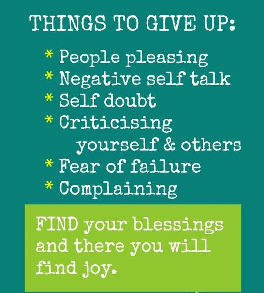 Negative Things To Give Up
